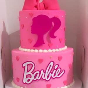 Barbie 2 tier  Pink Cake