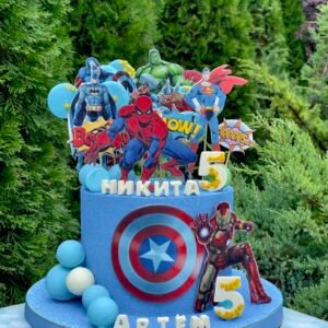 SuperHeroes Blue Cake