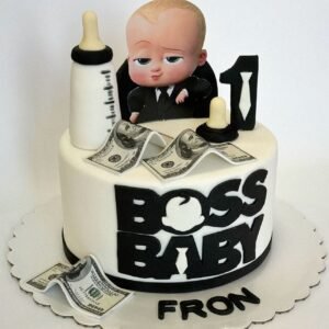 Boss Baby Black N White Cake