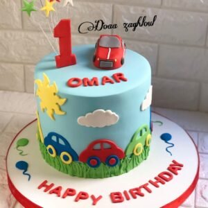 Car Theme Semi Fondant Cake