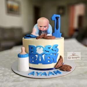 Boss Baby Fondant Bottle Cake