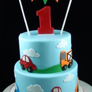 2 Tier Cars Theme Cake