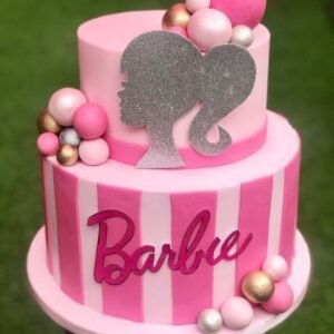 Barbie Tiered Cream Sugarsheet N Fondant Cake
