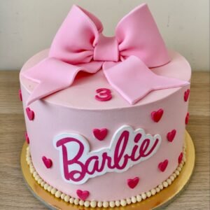 Barbie Fondant Bow Cake